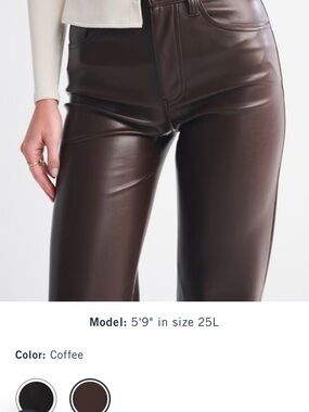 Abercrombie & Fitch High-Rise Coffee Faux-Leather Pants